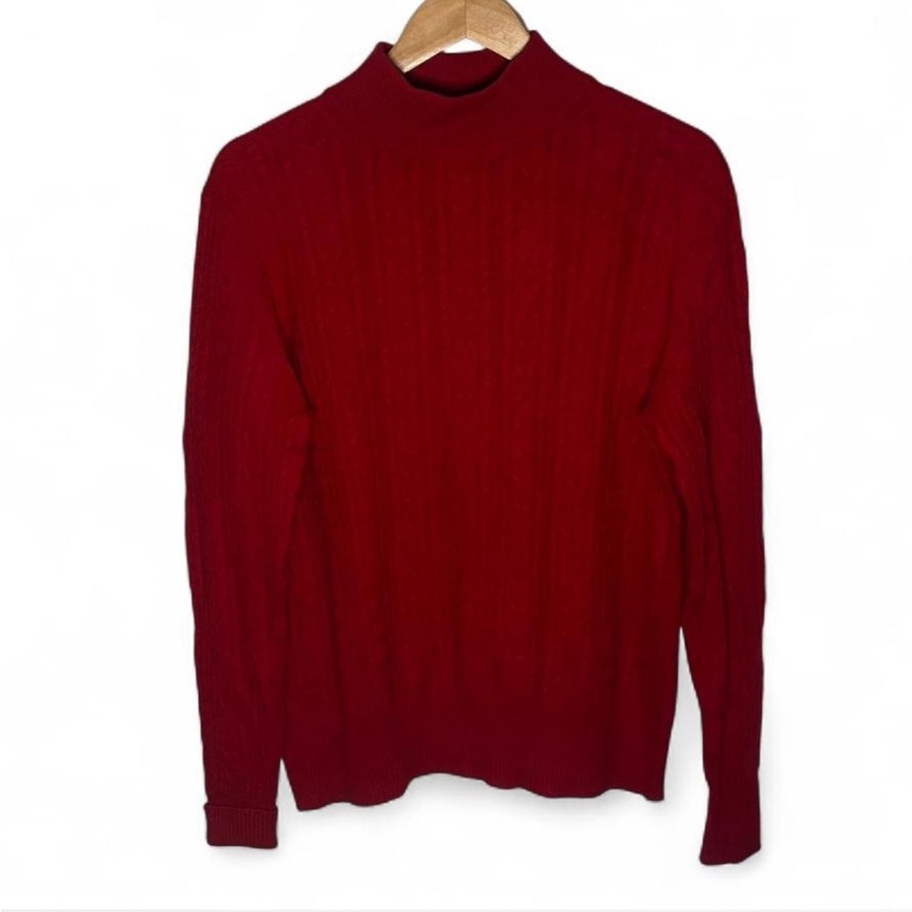 Katherine Kelly Vintage Cashmere Red Mock Turtleneck